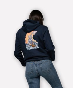 sweatshirt femme lune mockup back bleu marine
