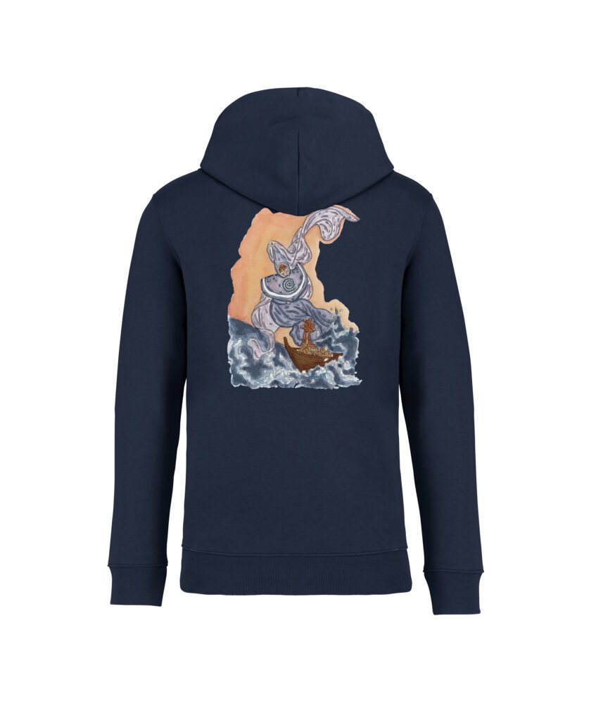 sweatshirt lune back bleu marine