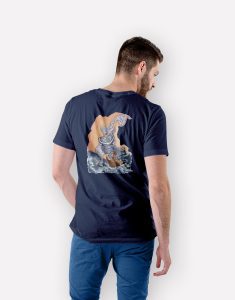 teeshirt homme lune mockup back bleu marine