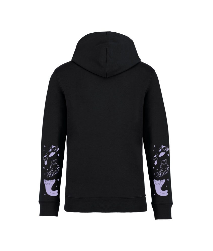 sweatshirt ciel chatoyant front noir couleur