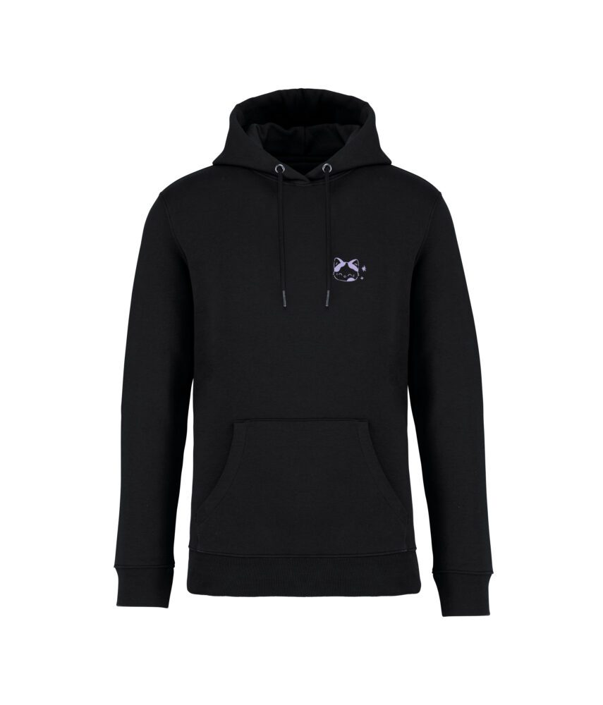sweatshirt ciel chatoyant front noir couleur