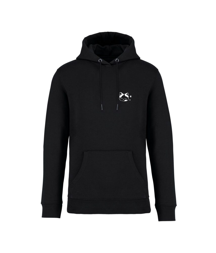 sweatshirt ciel chatoyant front noir monochrome