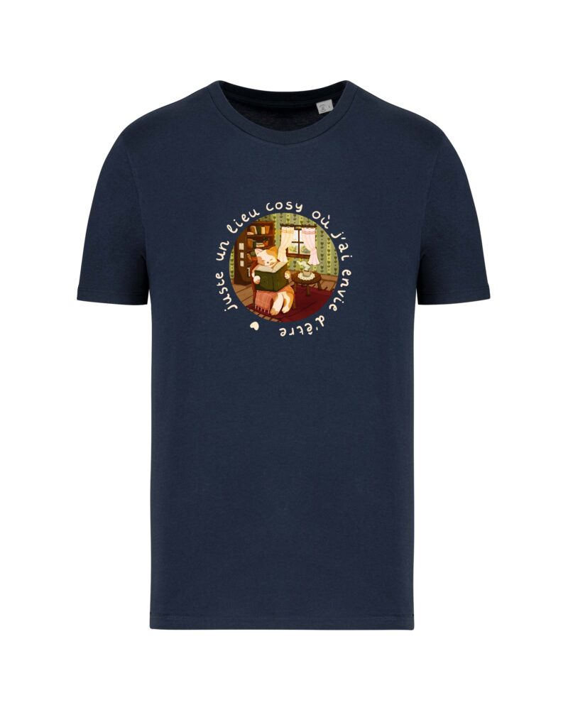 teeshirt chatleureux front bleu marine