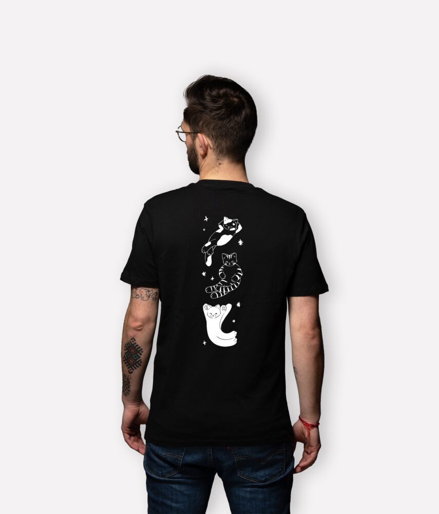 teeshirt homme ciel chatoyant mockup back monochrome noir