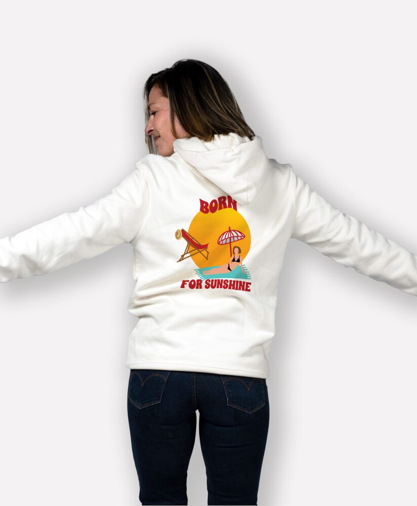 sweatshirt femme born for sunshine mockup back ivoire
