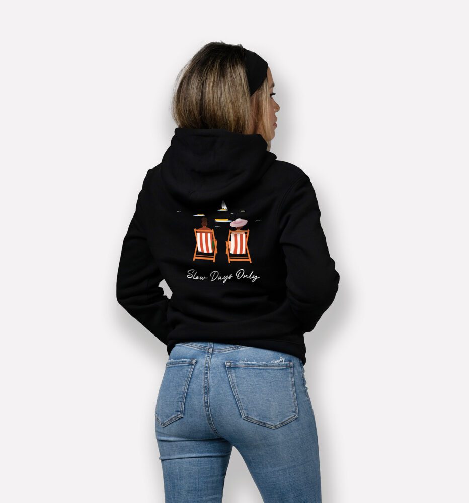 sweatshirt femme slow days only mockup back noir