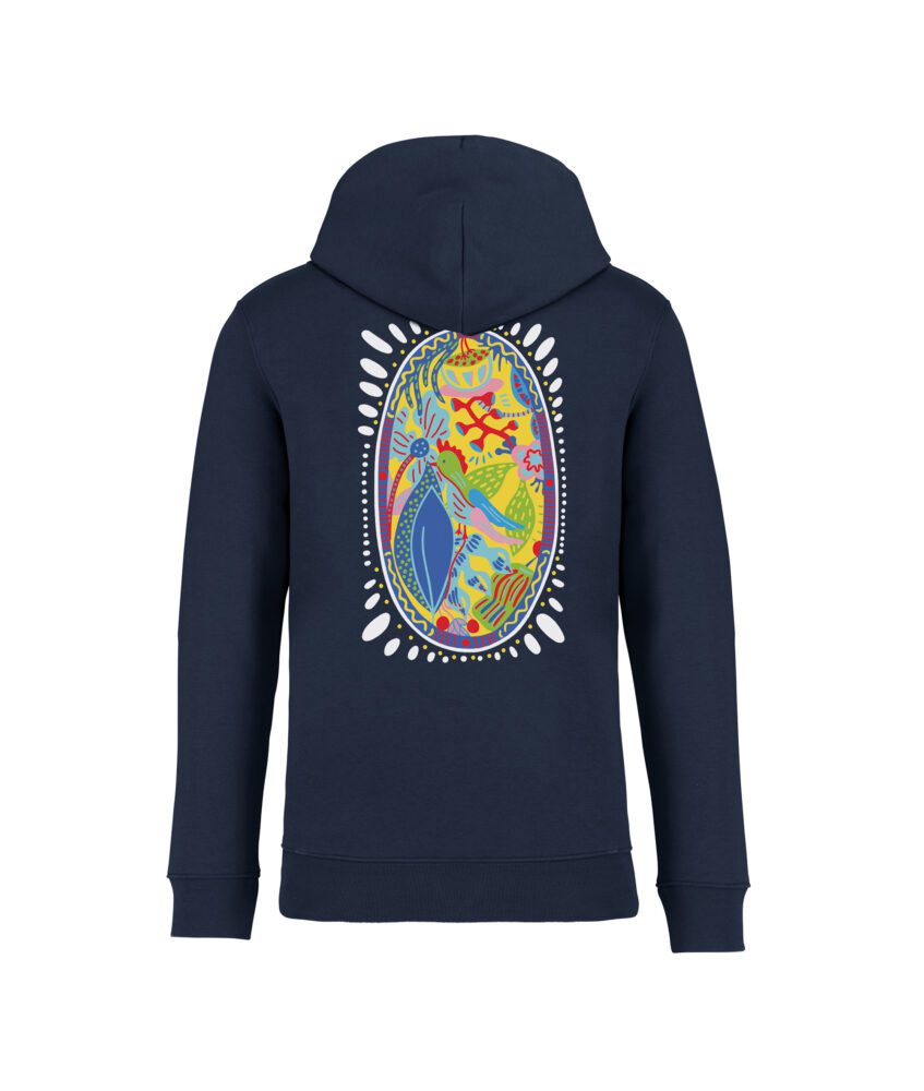sweatshirt jungle back bleu marine