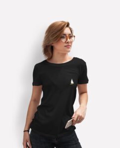 teeshirt femme mockup slow days only front noir