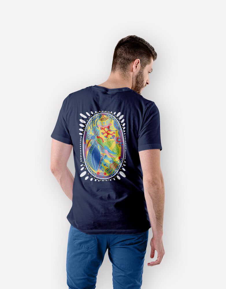 teeshirt homme jungle mockup back bleu marine